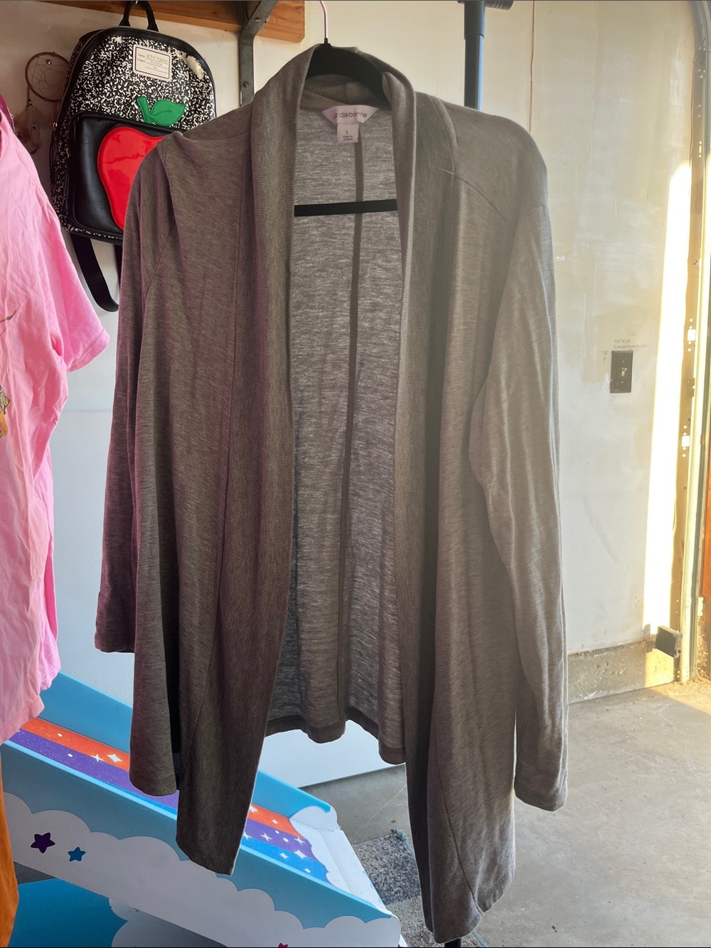 Open-Front Gray Women's Cardigan Sweater